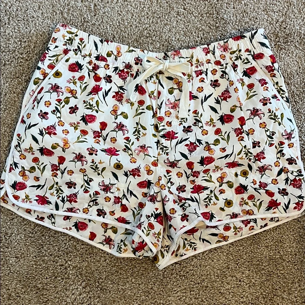 J.Crew Floral Seaside Shorts in antique white floral